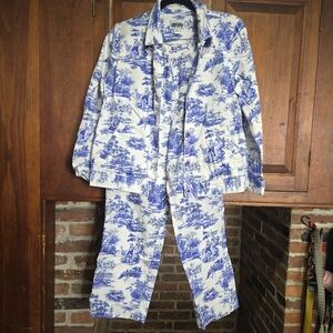 The Tog Shop Blue + White Toile 2 Piece Set - Jacket PM + Pants 12 P